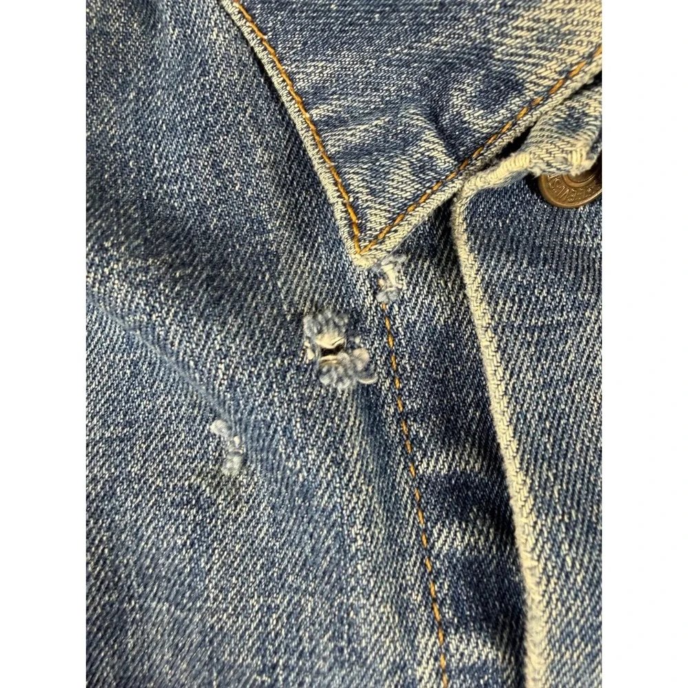Vtg 80s Levi's 70500 Denim Trucker Jacket Men's L Faded Distressed USA-Era